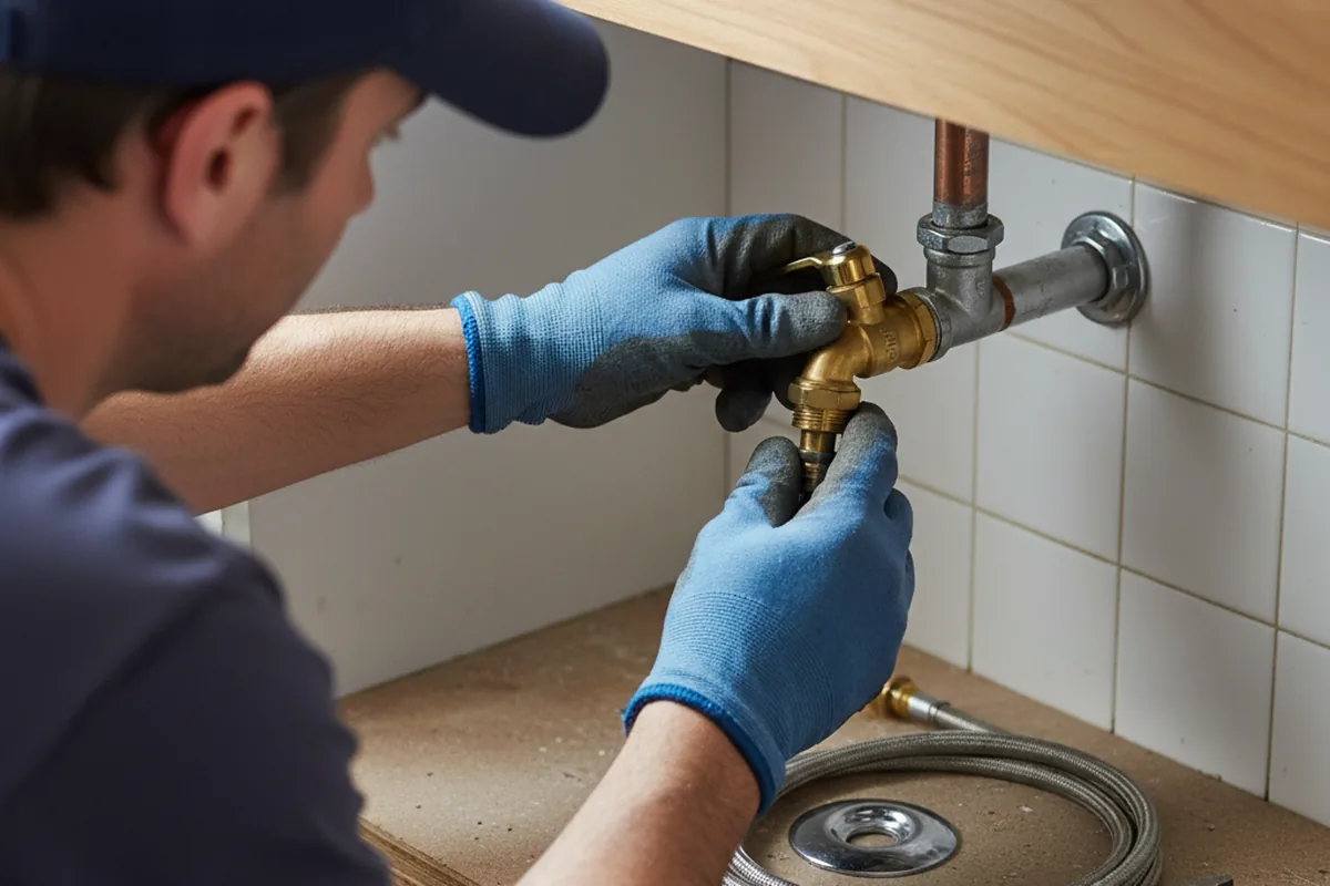 Shutoff valve and fitting work during Burst Pipe Repair in Fletcher